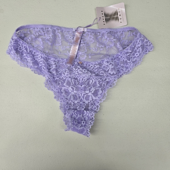 Brand New Floral Lace Cheeky Panty  Purple Lavender size L - Picture 1 of 7